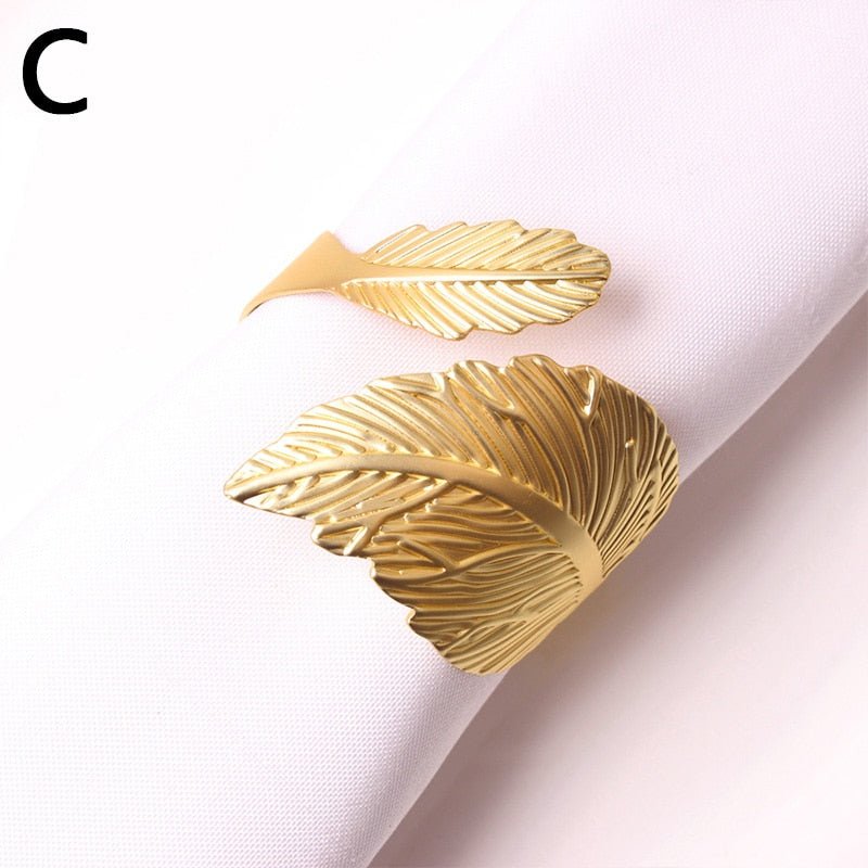 Simply Elegant Leaf Bypass Napkin Rings - High Street Cottage