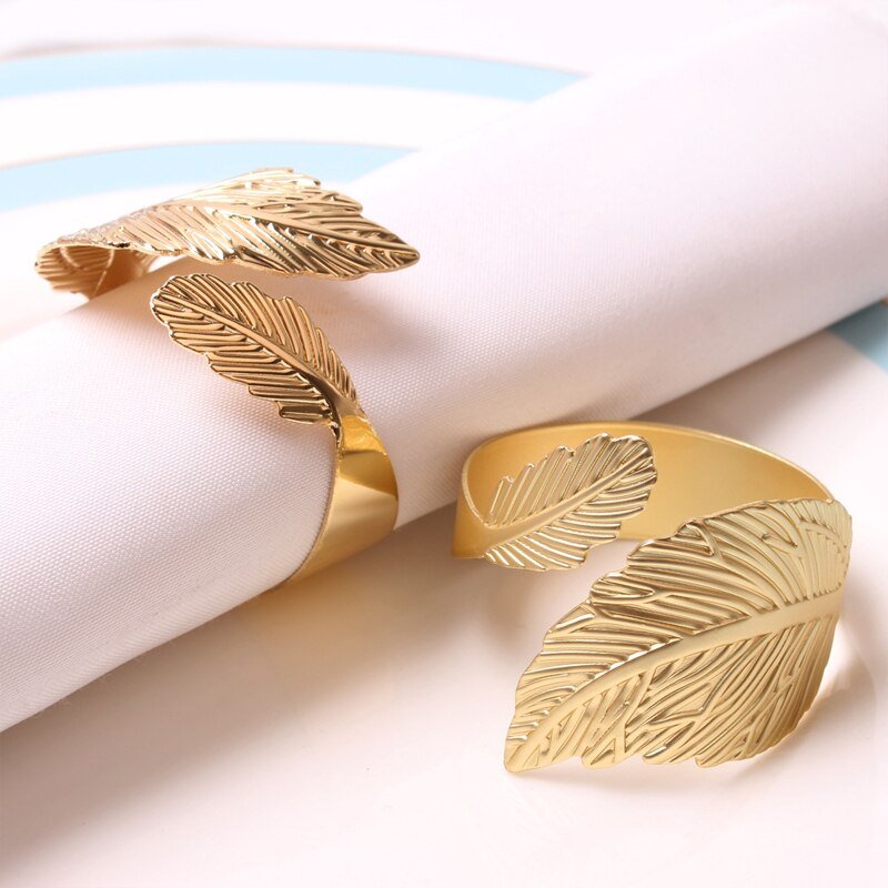 Simply Elegant Leaf Bypass Napkin Rings - High Street Cottage