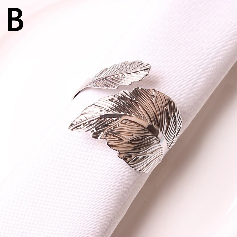 Simply Elegant Leaf Bypass Napkin Rings - High Street Cottage