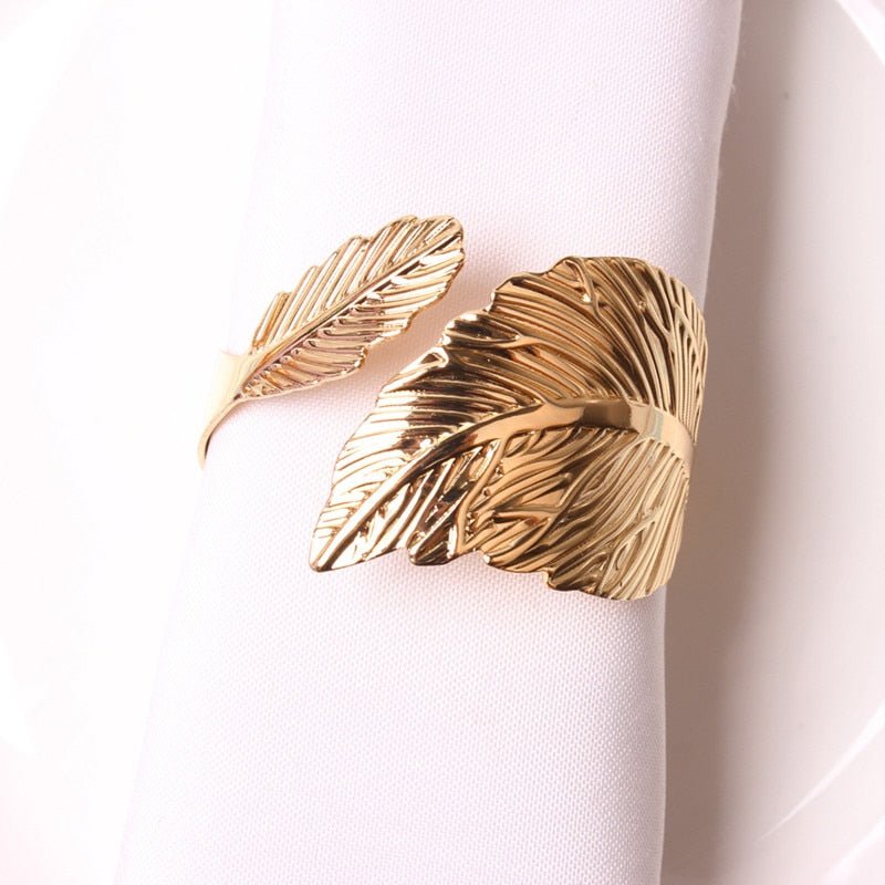 Simply Elegant Leaf Bypass Napkin Rings - High Street Cottage