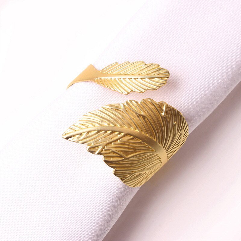 Simply Elegant Leaf Bypass Napkin Rings - High Street Cottage