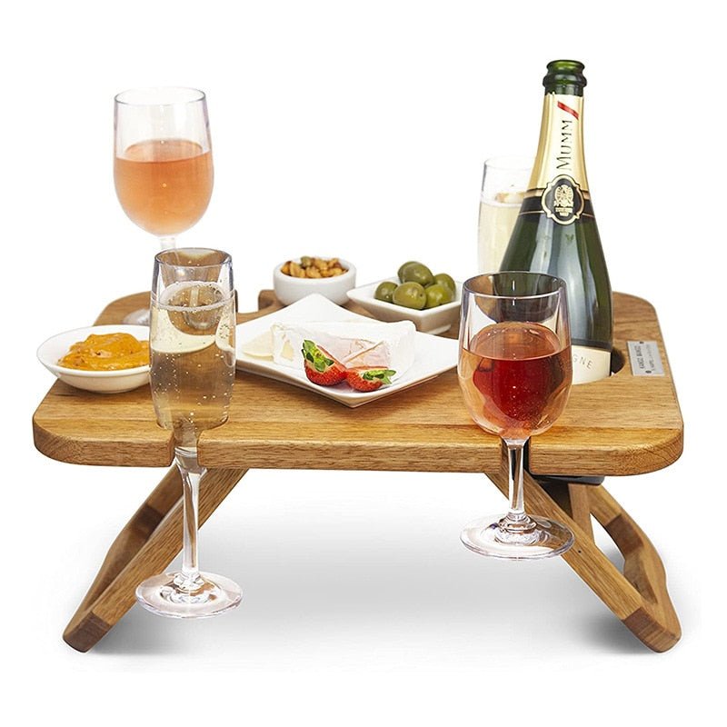 Small Wooden Folding Picnic Table - Rectangle - High Street Cottage