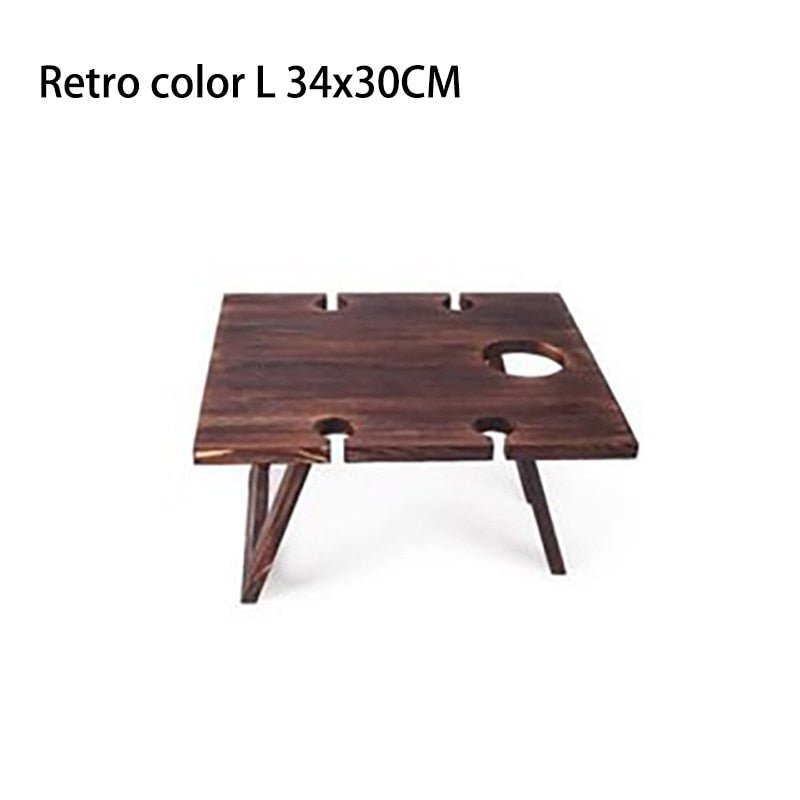 Small Wooden Folding Picnic Table - Rectangle - High Street Cottage
