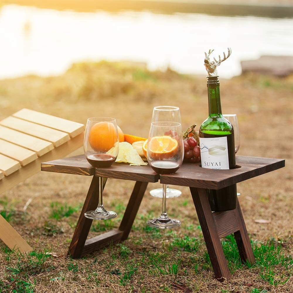 Small Wooden Folding Picnic Table - Rectangle - High Street Cottage