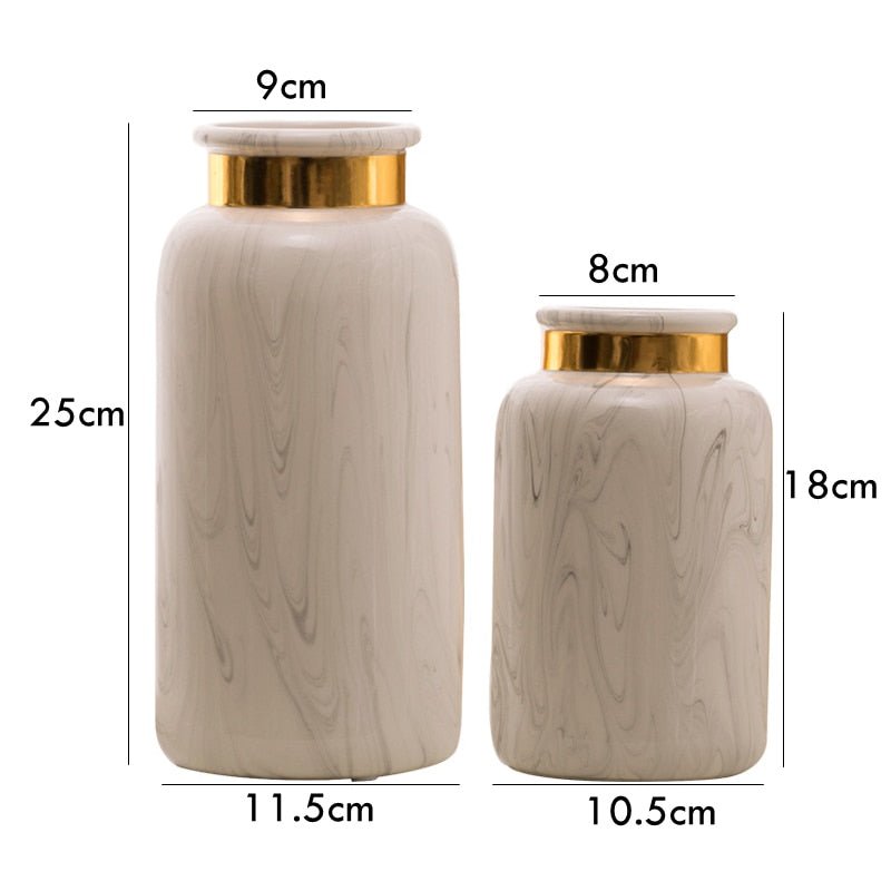 Sophisticated Marbled Ceramic Vase - 2 sizes - High Street Cottage