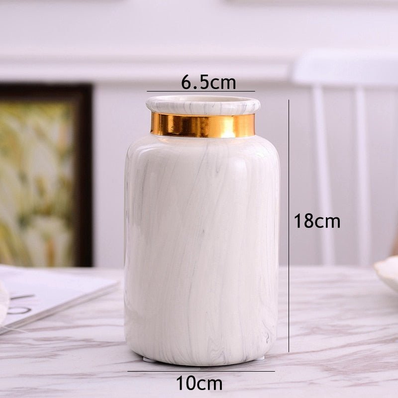 Sophisticated Marbled Ceramic Vase - 2 sizes - High Street Cottage