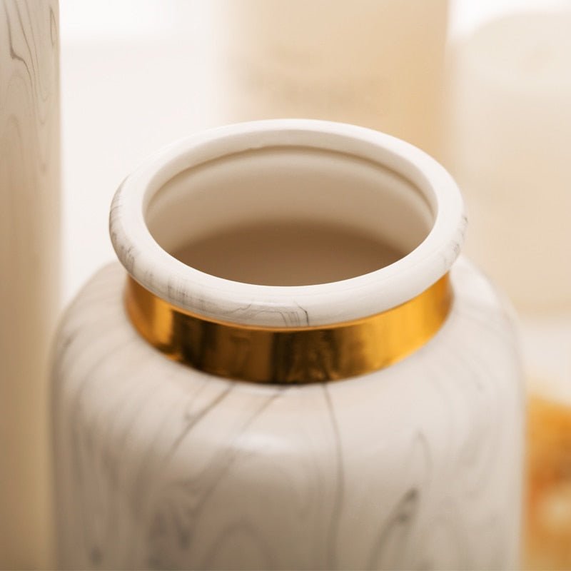 Sophisticated Marbled Ceramic Vase - 2 sizes - High Street Cottage