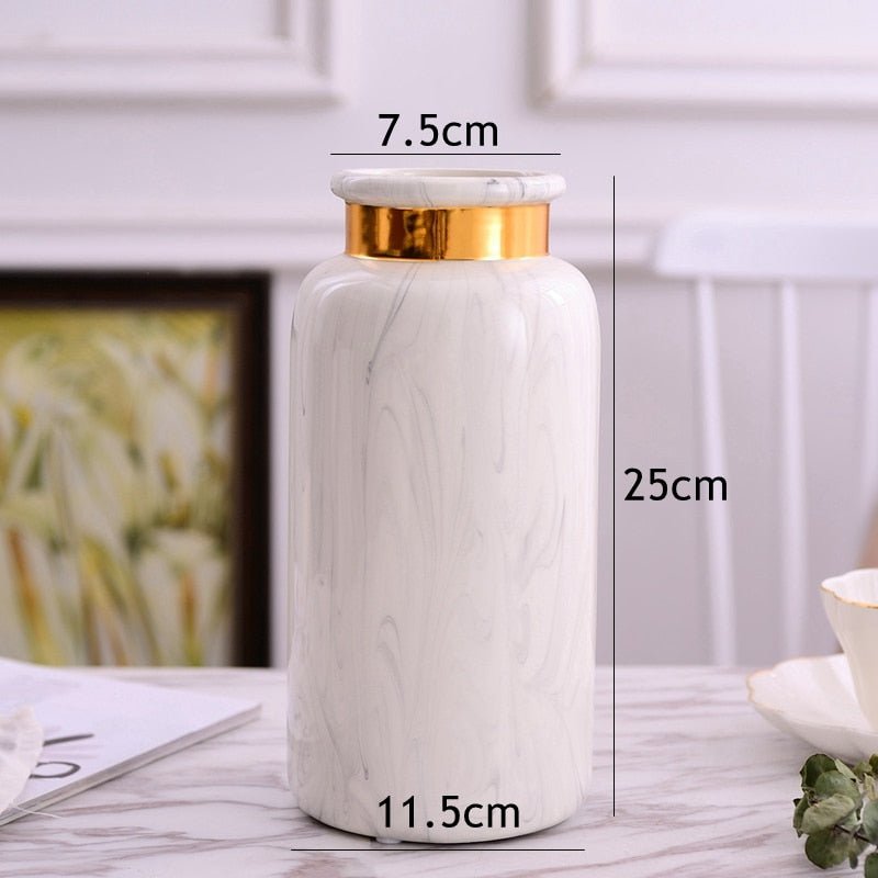 Sophisticated Marbled Ceramic Vase - 2 sizes - High Street Cottage