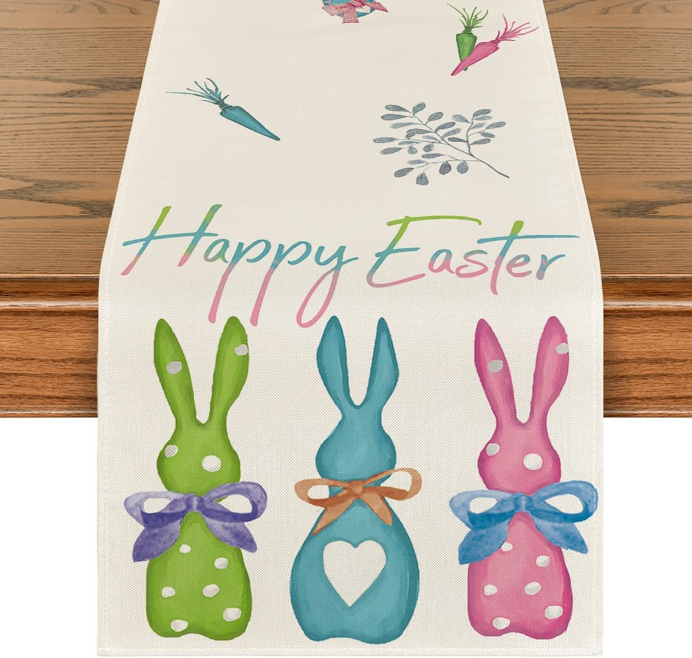 Sweet and Whimsical Spring Bunny Themed Table Runners - High Street Cottage