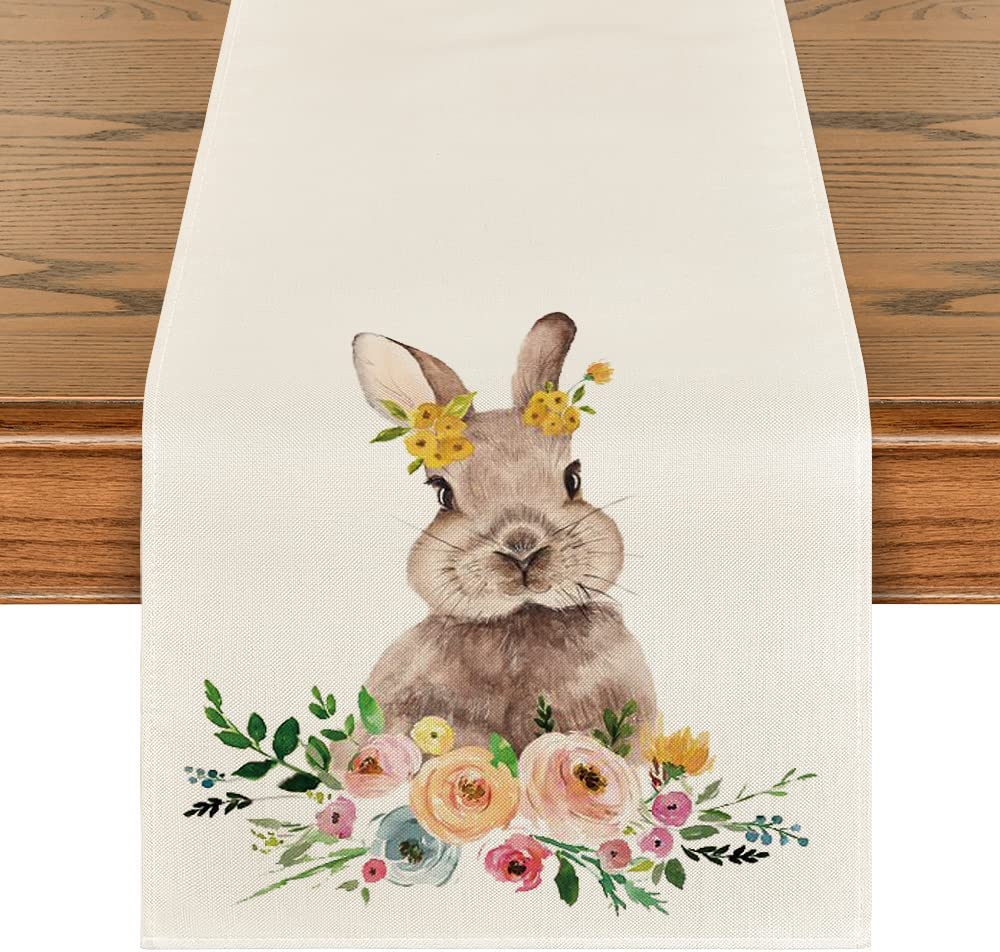 Sweet and Whimsical Spring Bunny Themed Table Runners - High Street Cottage