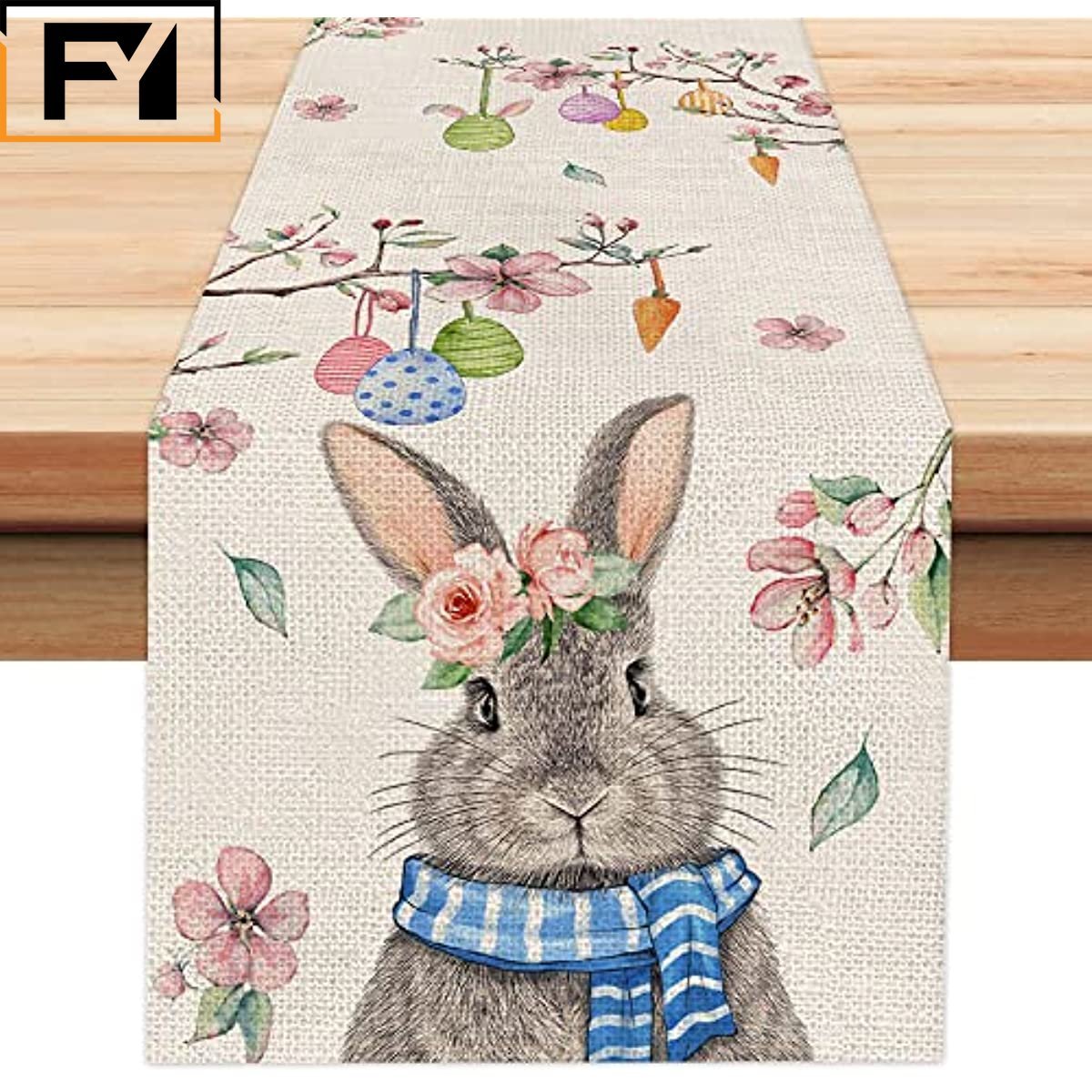 Sweet and Whimsical Spring Bunny Themed Table Runners - High Street Cottage