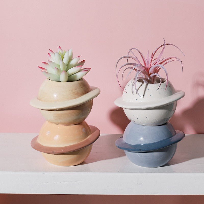 Sweet Little Planet Shaped Succulent Pots - High Street Cottage