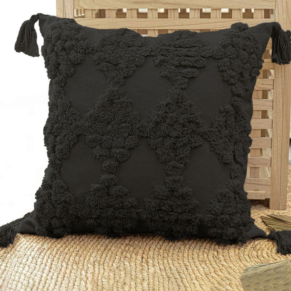 Tufted and Textured Boho Throw Pillow Covers - High Street Cottage