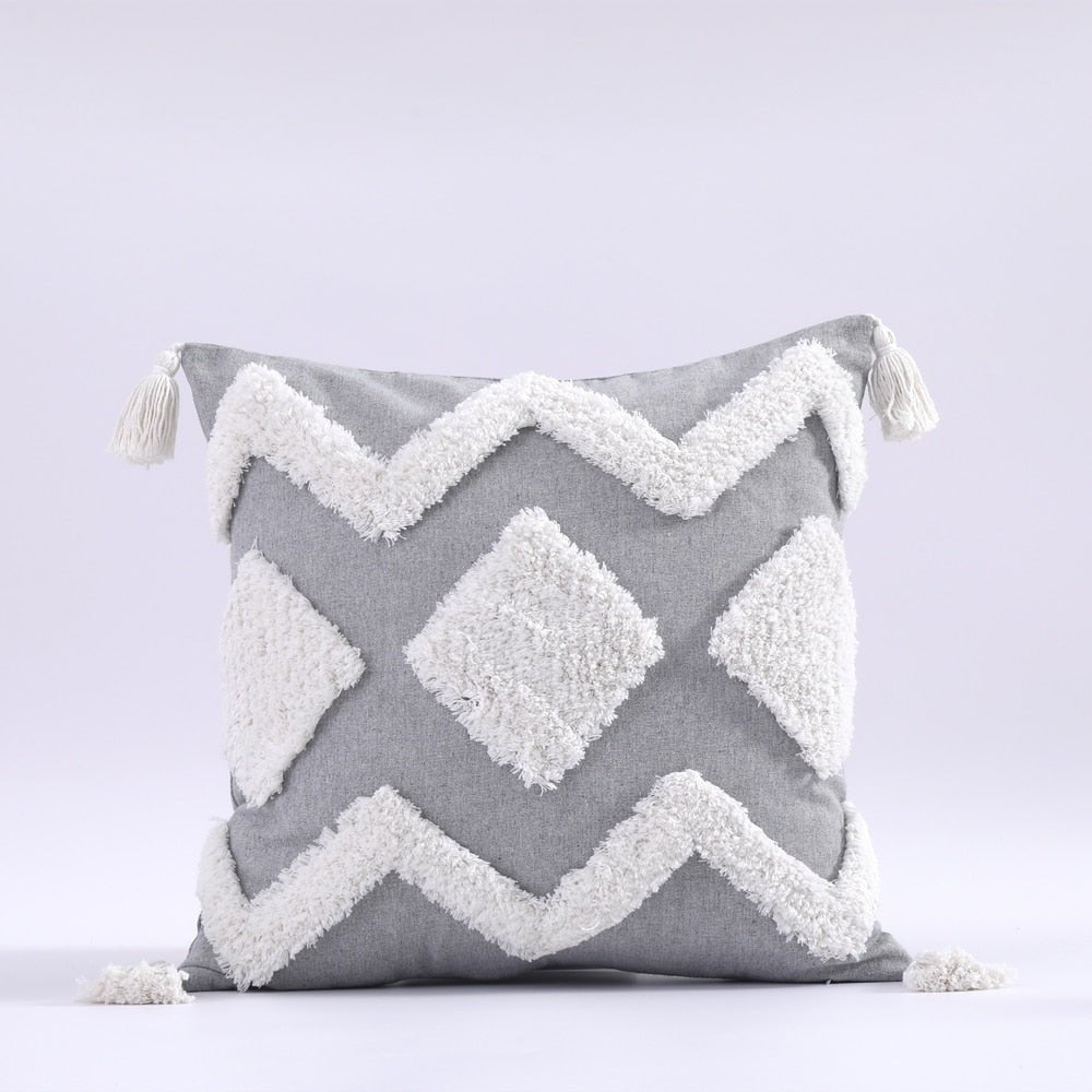 Tufted and Textured Boho Throw Pillow Covers - High Street Cottage