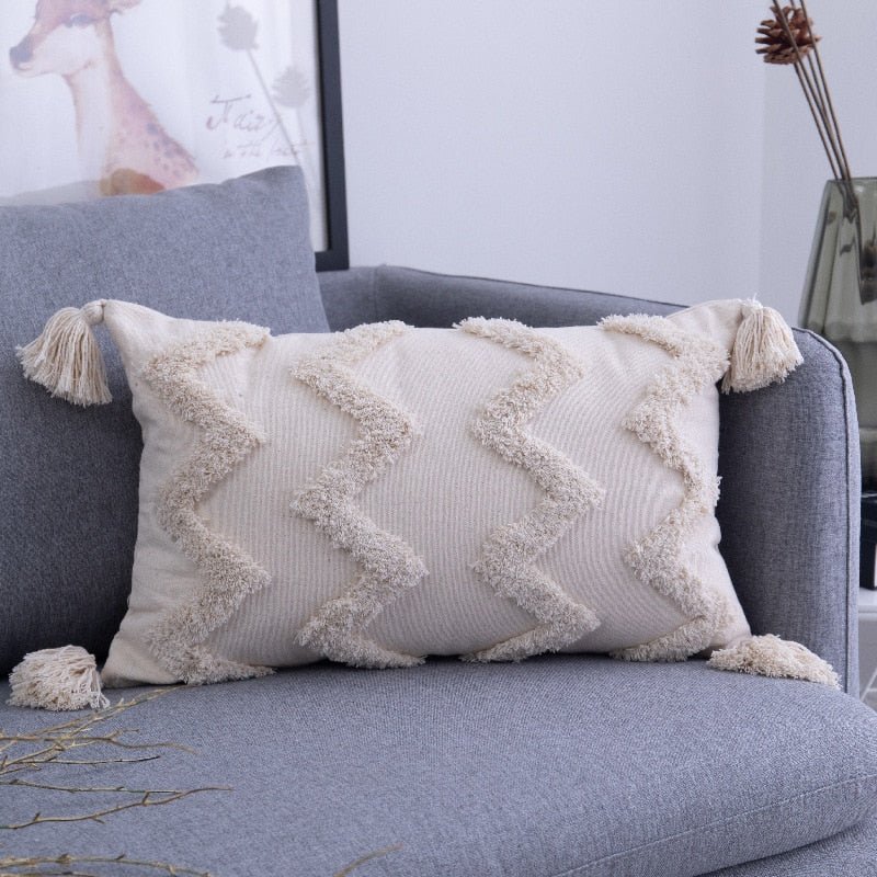 Tufted and Textured Boho Throw Pillow Covers - High Street Cottage