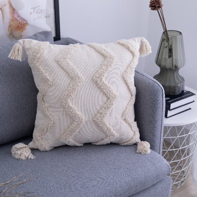 Tufted and Textured Boho Throw Pillow Covers - High Street Cottage