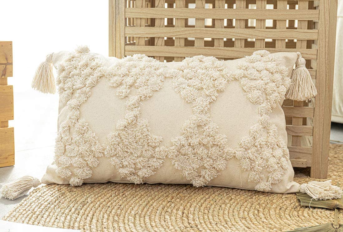 Tufted and Textured Boho Throw Pillow Covers - High Street Cottage