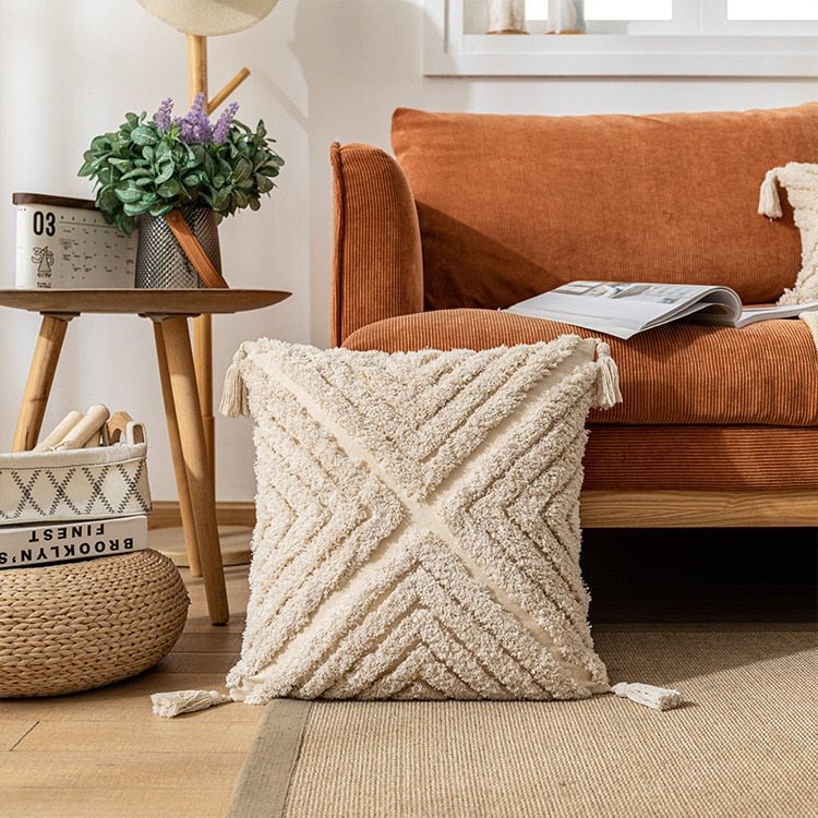 Tufted and Textured Boho Throw Pillow Covers - High Street Cottage