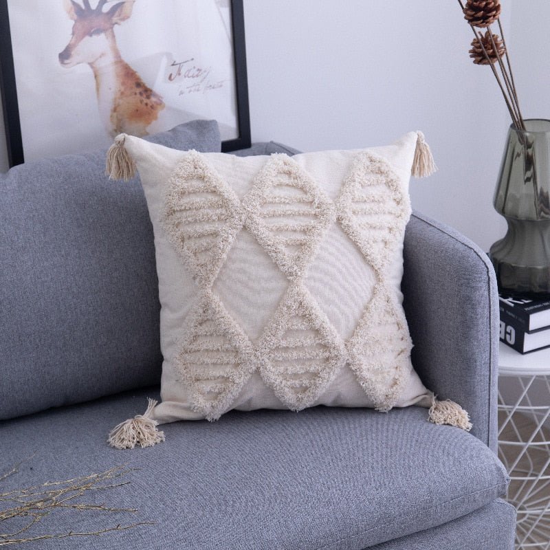 Tufted and Textured Boho Throw Pillow Covers - High Street Cottage