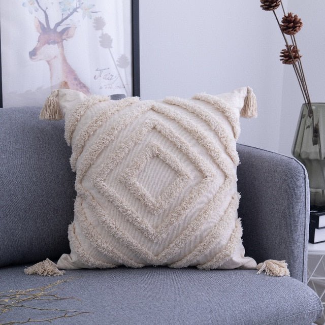 Tufted and Textured Boho Throw Pillow Covers - High Street Cottage