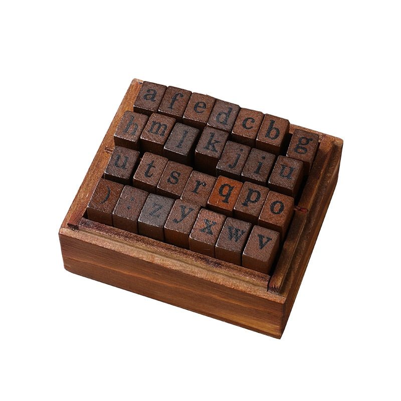 Vintage Looking Wooden Rubber Stamp Set - High Street Cottage