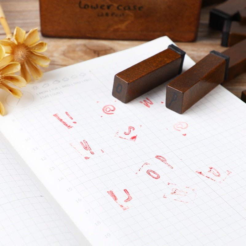 Vintage Looking Wooden Rubber Stamp Set - High Street Cottage