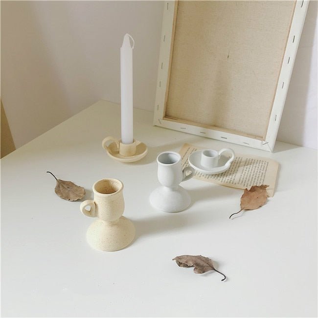 Vintage Style Ceramic Candle Holder - High Street Cottage