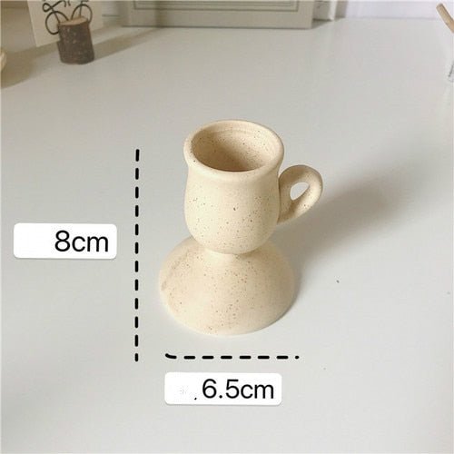 Vintage Style Ceramic Candle Holder - High Street Cottage