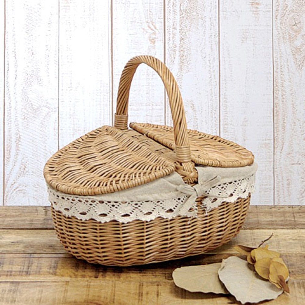 Vintage Style Wicker Picnic Basket - High Street Cottage