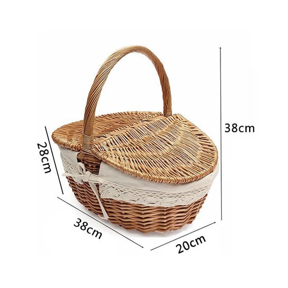 Vintage Style Wicker Picnic Basket - High Street Cottage