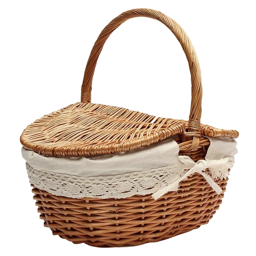 Vintage Style Wicker Picnic Basket - High Street Cottage