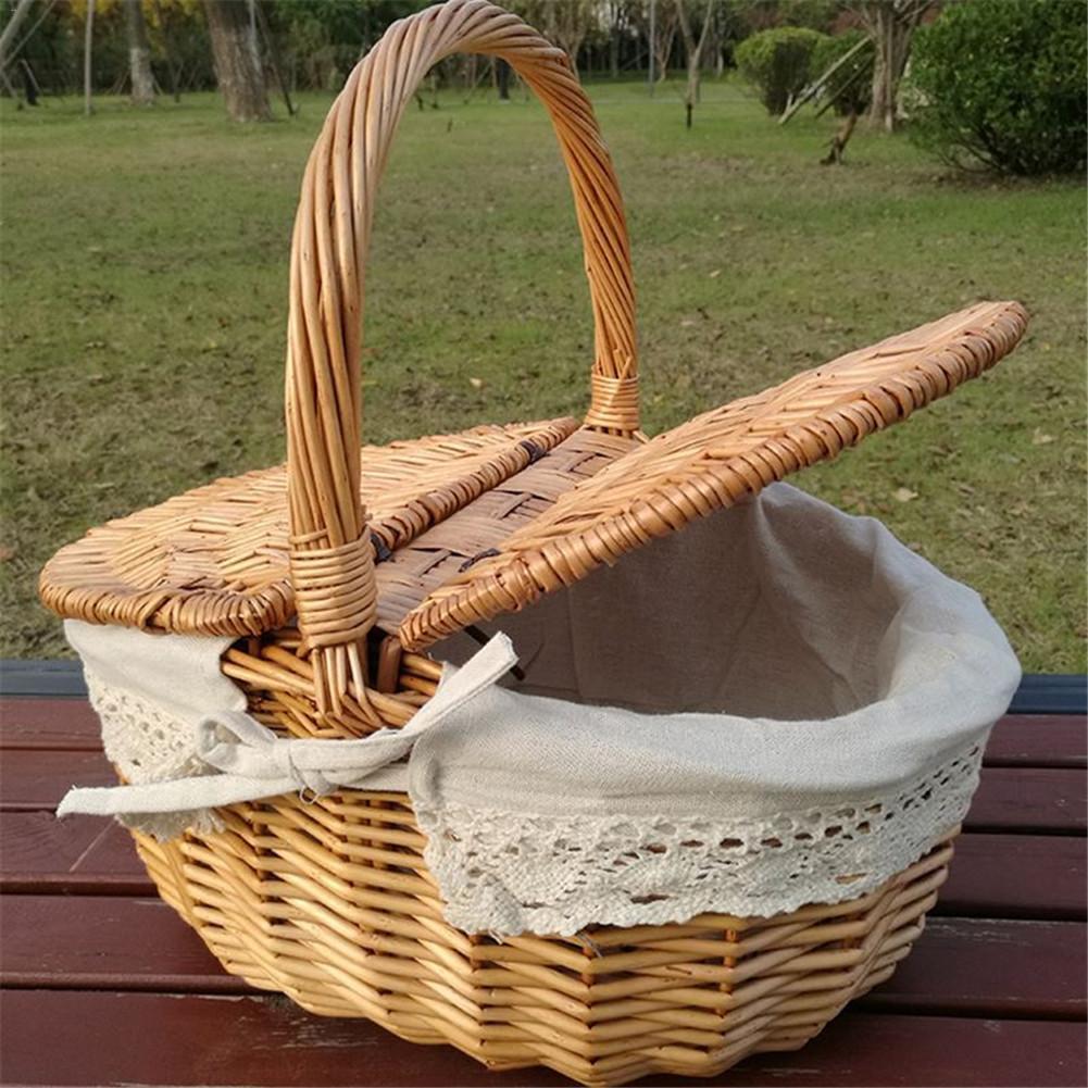 Vintage Style Wicker Picnic Basket - High Street Cottage