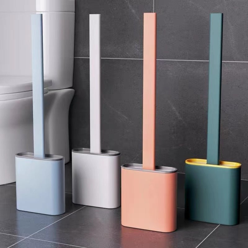 Wall-Mounted Silicone Toilet Brush and Holder Set - High Street Cottage