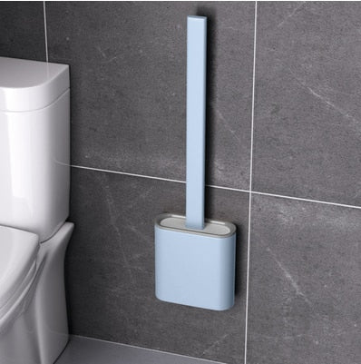 Wall-Mounted Silicone Toilet Brush and Holder Set - High Street Cottage