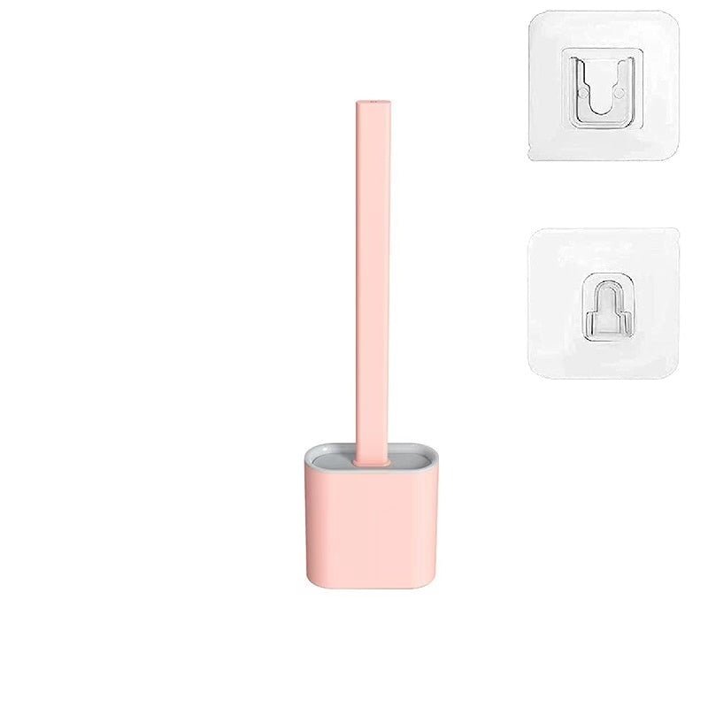 Wall-Mounted Silicone Toilet Brush and Holder Set - High Street Cottage