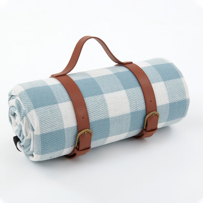 Waterproof Beach/Picnic Blanket with Leather Strap - High Street Cottage