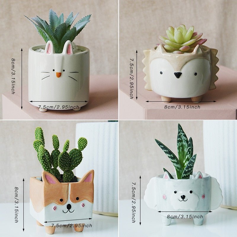 Whimsical Animal Ceramic Pots - High Street Cottage