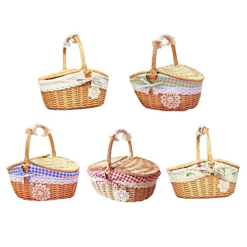 Woven Wicker Picnic Baskets - High Street Cottage