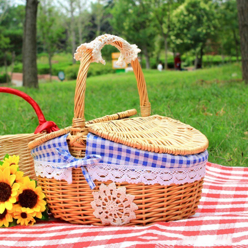 Woven Wicker Picnic Baskets - High Street Cottage