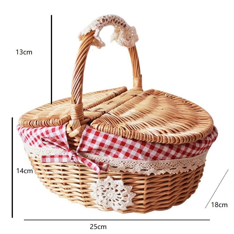 Woven Wicker Picnic Baskets - High Street Cottage