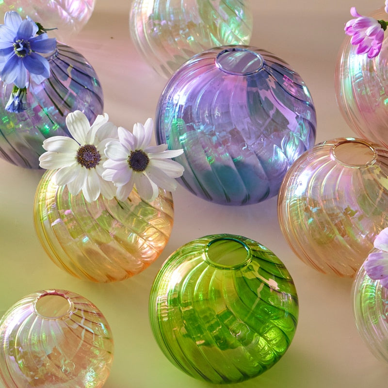 Iridescent Ball Bud Vases