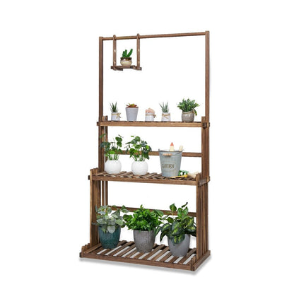 3-Tier Hanging Pine Wood Plant Stand - High Street Cottage