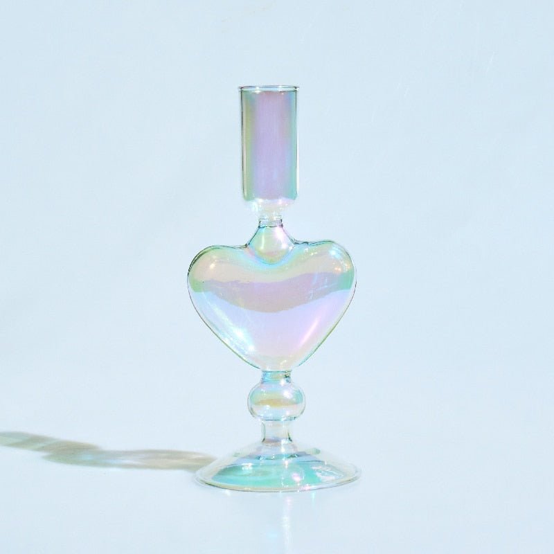 Artistic Glass Colored Taper Candle Holders - High Street Cottage