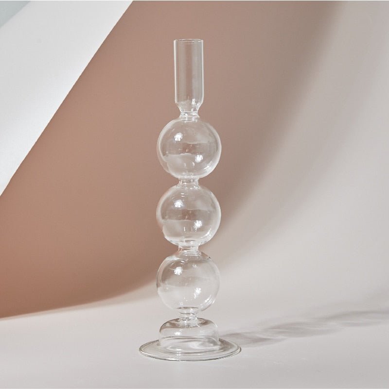 Artistic Glass Colored Taper Candle Holders - High Street Cottage