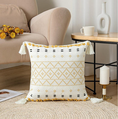 Boho Pillow Covers in Black and Mustard - High Street Cottage