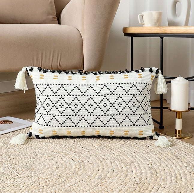 Boho Pillow Covers in Black and Mustard - High Street Cottage