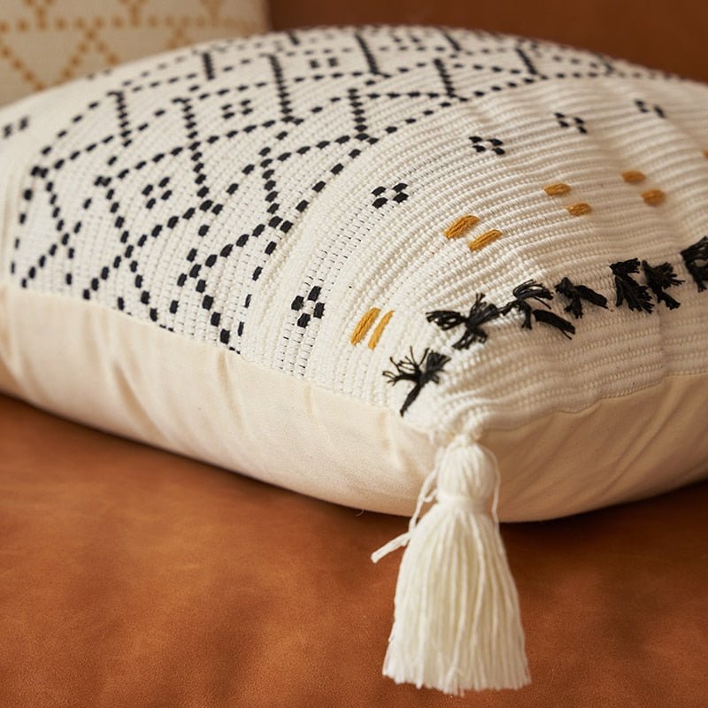 Boho Pillow Covers in Black and Mustard - High Street Cottage