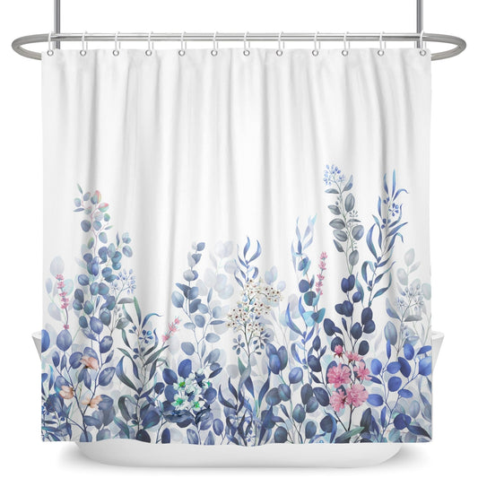 Botanical Shower Curtains with Hooks - High Street Cottage