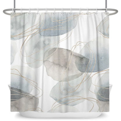 Botanical Shower Curtains with Hooks - Greens and Blues - High Street Cottage