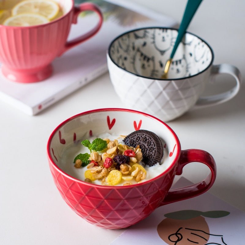 Bright Ceramic Mugs with Cute Patterned Interiors - High Street Cottage